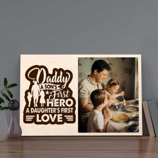 Dad First Hero Wood Print | Personalized - Image 2