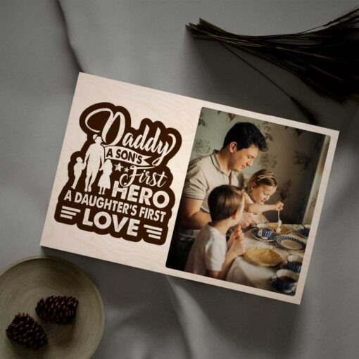 Dad First Hero Wood Print | Personalized - Image 3