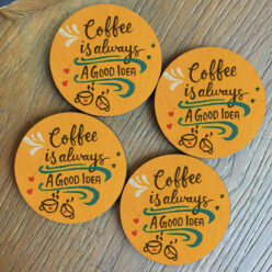 Coffee Wooden Coasters  | 4x4 Inch