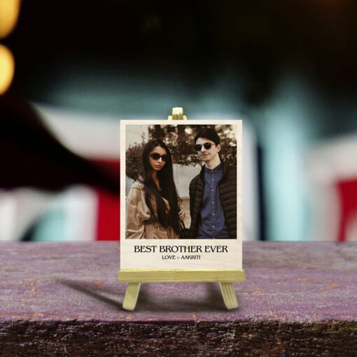 Best Brother Ever Wood Print With Easel Stand | Personalized | 4X6 Inches - Image 2