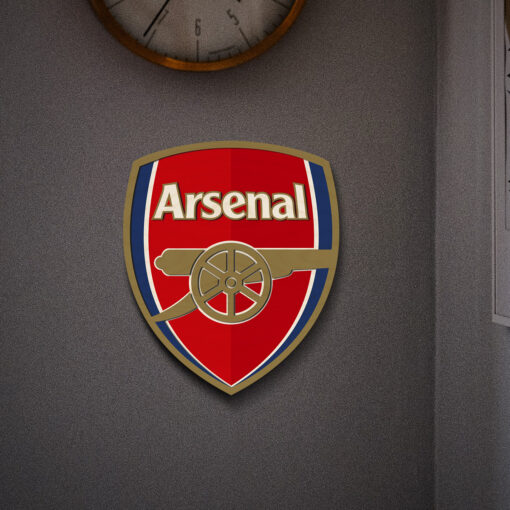 Handcrafted Wooden Arsenal Crest | 12x12 Inch - Image 2