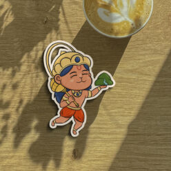 Cute God Hanuman Wooden Fridge Magnet