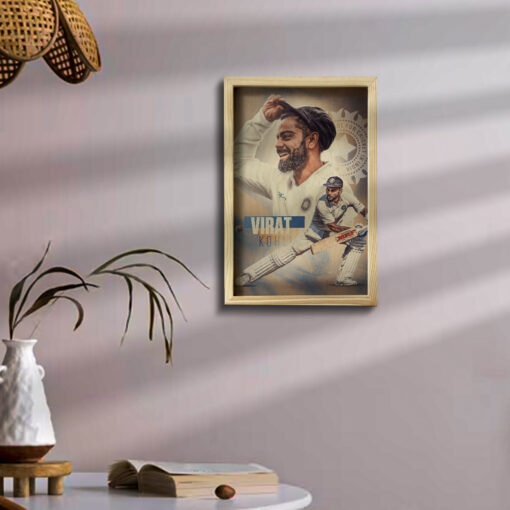 Virat Kohli Wooden Pine Frame - Image 3