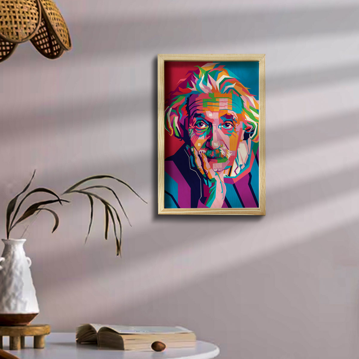 Albert Einstein Wooden Pine Frame - Image 3