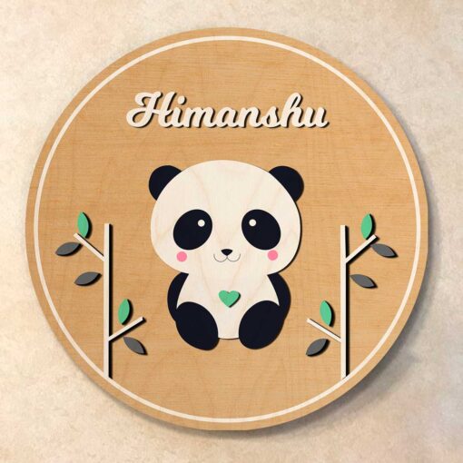 Panda Baby Nameplate | Personalized | 12x8 inches - Image 3