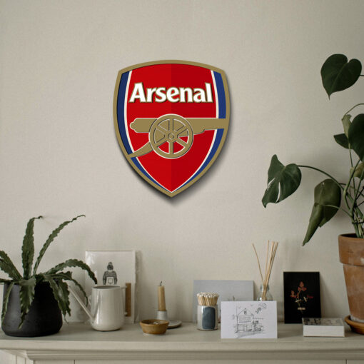 Handcrafted Wooden Arsenal Crest | 12x12 Inch - Image 3