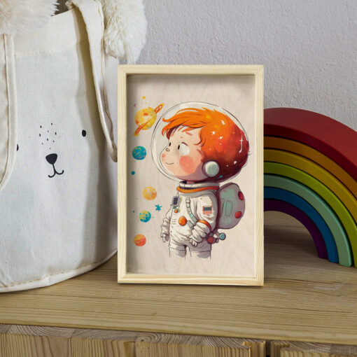 Boy astronaut wall art | Pesonalized | 12x8 inches