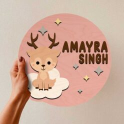 Deer Theme Baby Nameplate