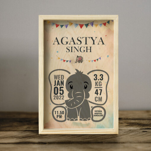 Baby Boy Wooden Frame | Personalized | 12x8 inches