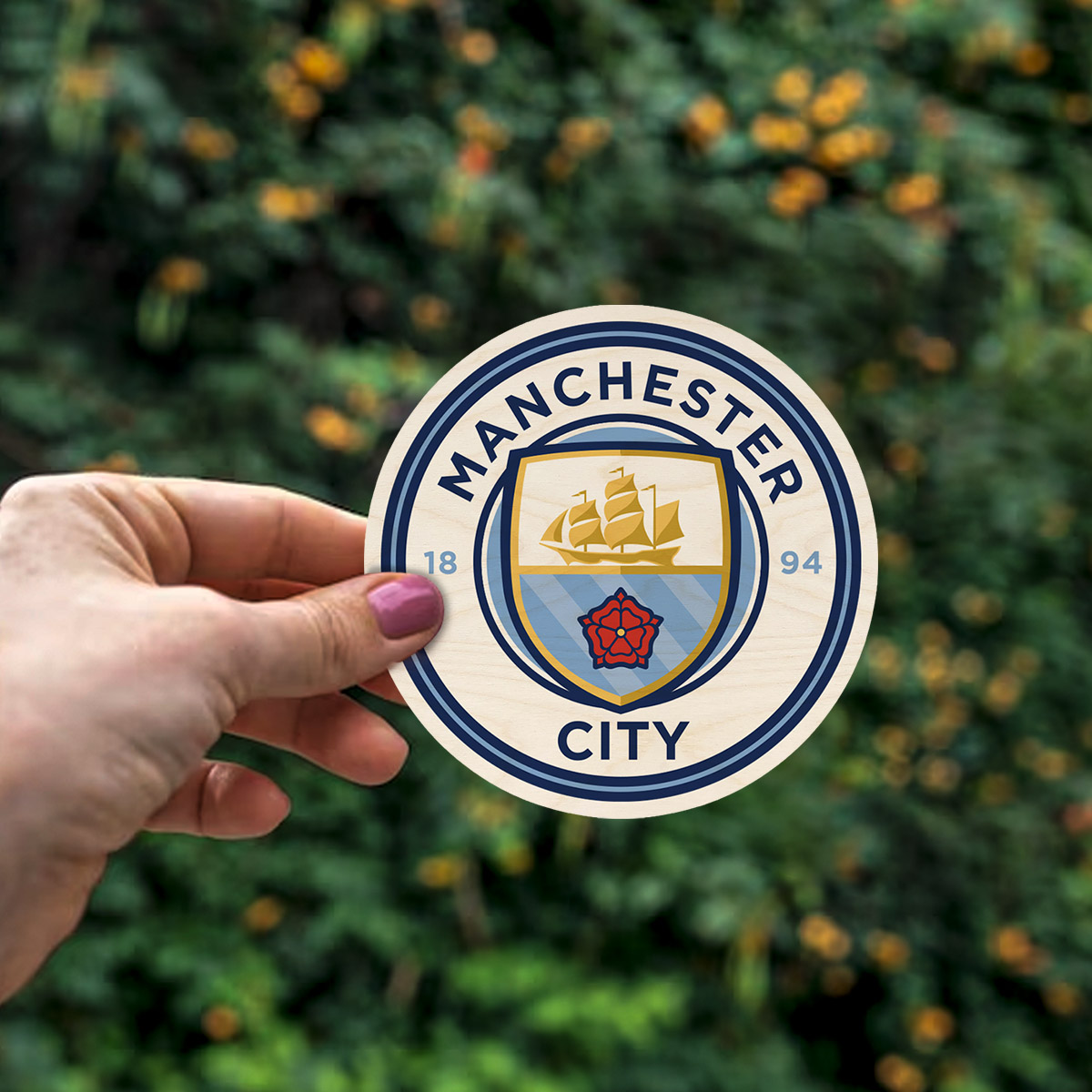 Manchester City Wooden Fridge Magnet | 4x4 inch - Image 4