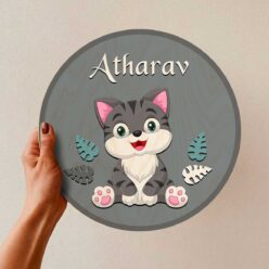Cat Theme Kid Nameplate