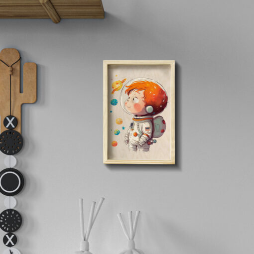 Boy astronaut wall art | Pesonalized | 12x8 inches - Image 4