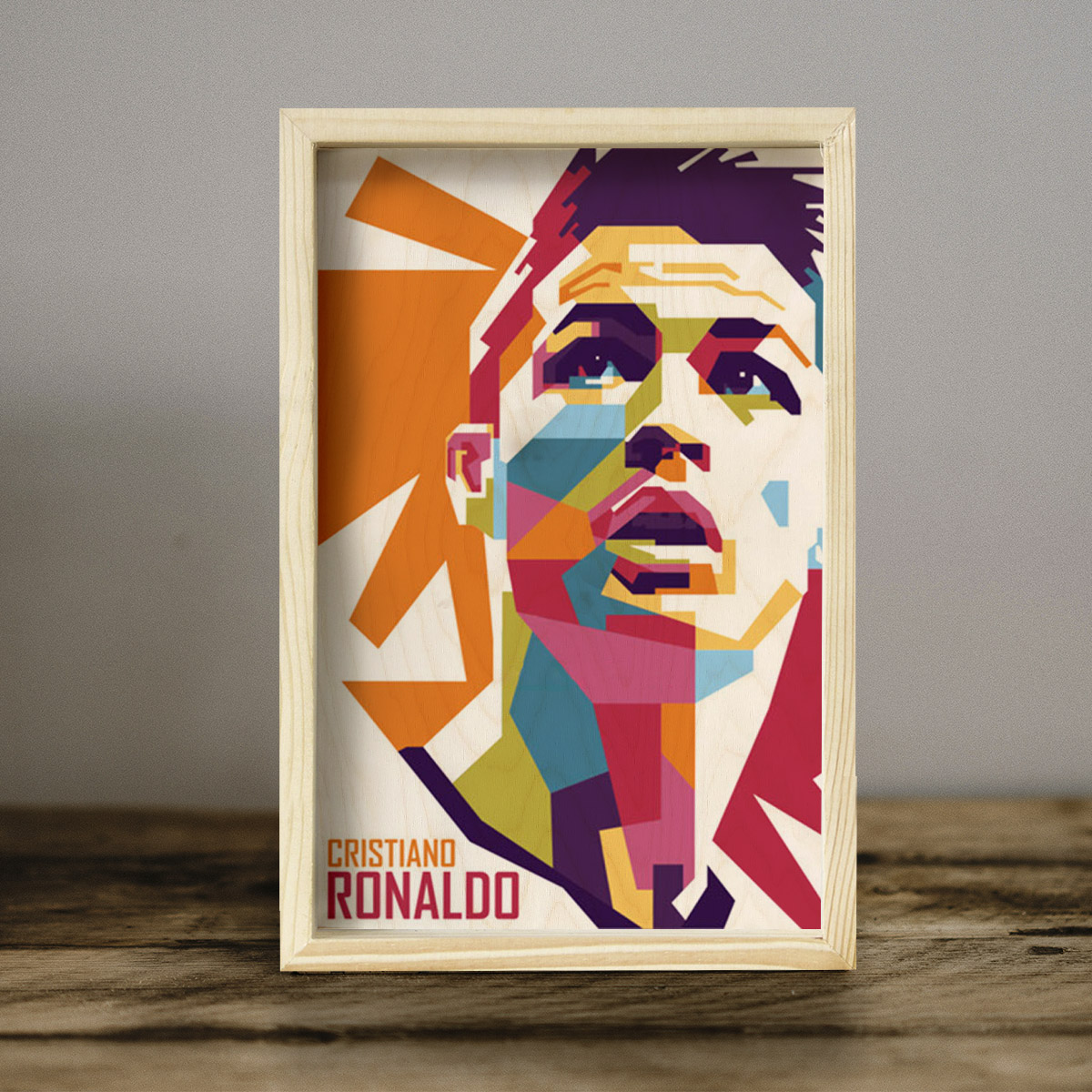 Cristiano Ronaldo Wooden Pine Frame