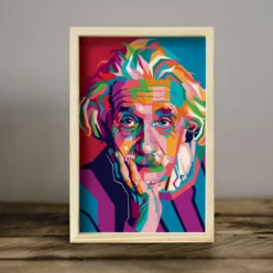 Albert Einstein Wooden Pine Frame
