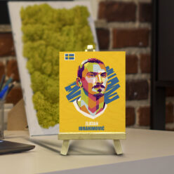 Minimalist Zlatan Ibrahimović Wood Print With Easel Stand | 4X6 Inches