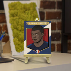 Minimalist Kylian Mbappé Wood Print With Easel Stand | 4X6 Inches