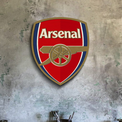Handcrafted Wooden Arsenal Crest | 12x12 Inch - Image 5