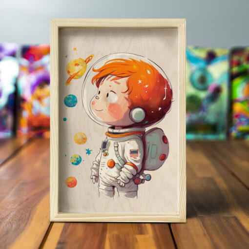 Boy astronaut wall art | Pesonalized | 12x8 inches - Image 5