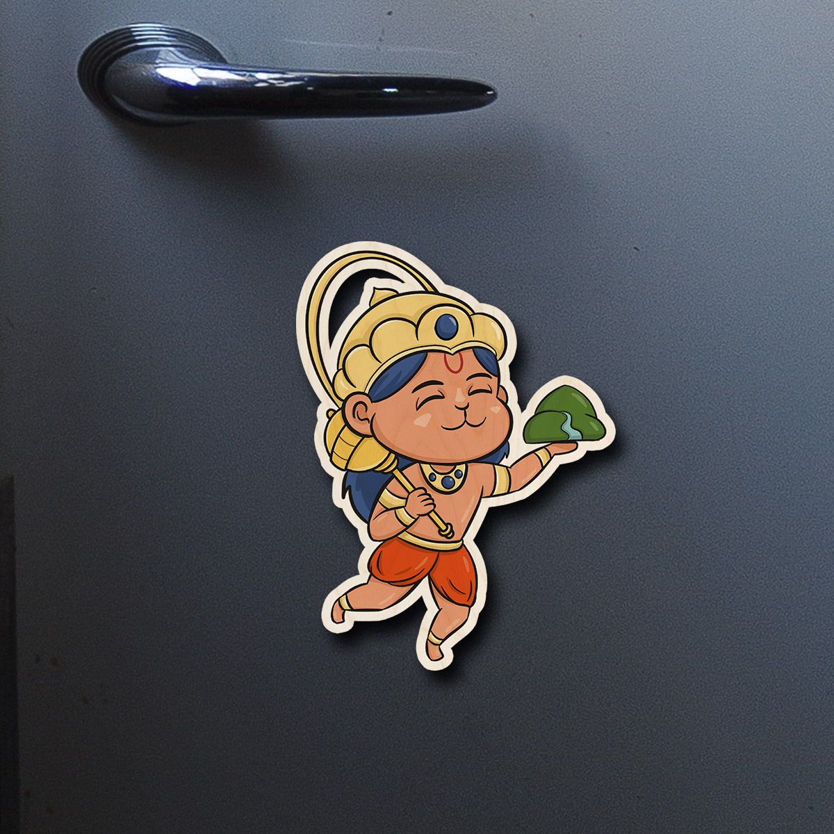 Cute God Hanuman Wooden Fridge Magnet - Image 5