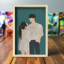 Vector Portrait In Pine Frame