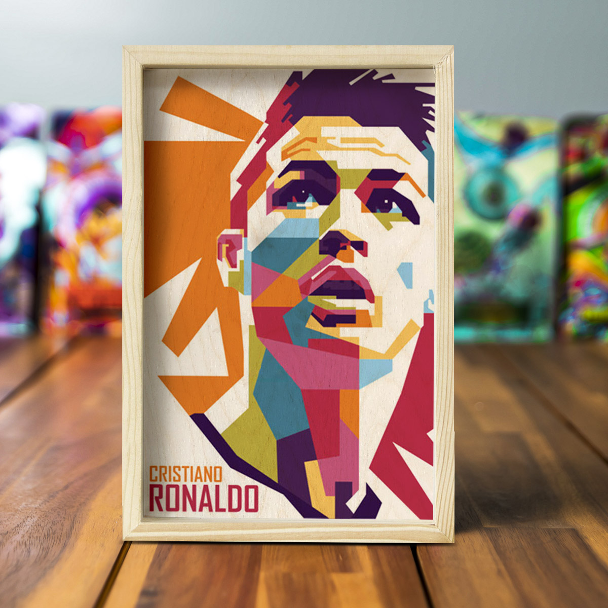 Cristiano Ronaldo Wooden Pine Frame - Image 5