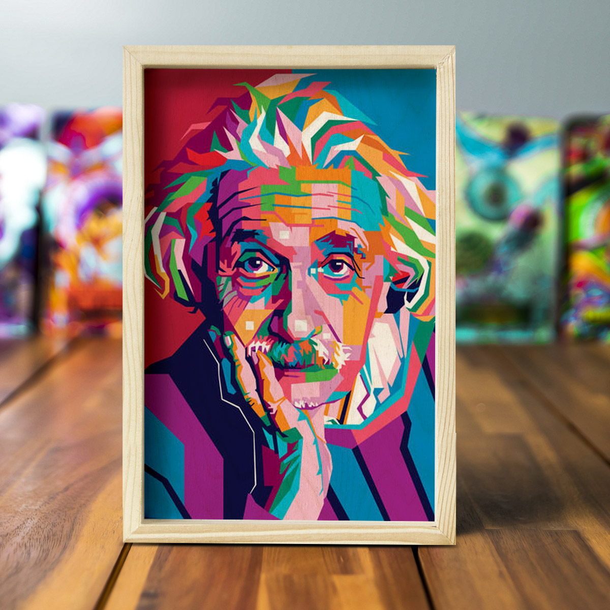 Albert Einstein Wooden Pine Frame - Image 5