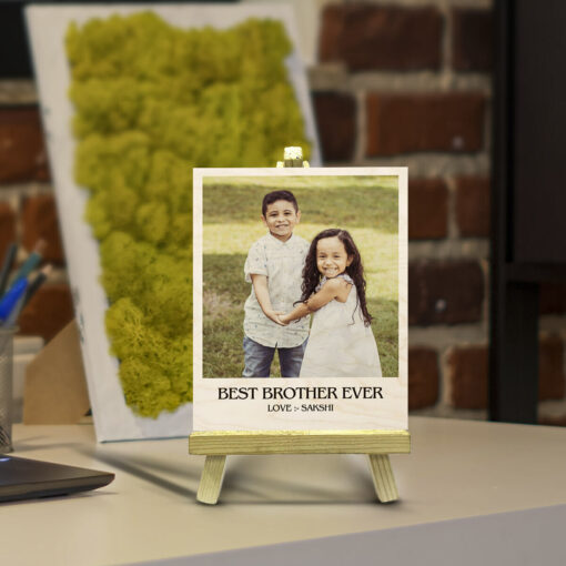Best Brother Ever Wood Print With Easel Stand | Personalized | 4X6 Inches