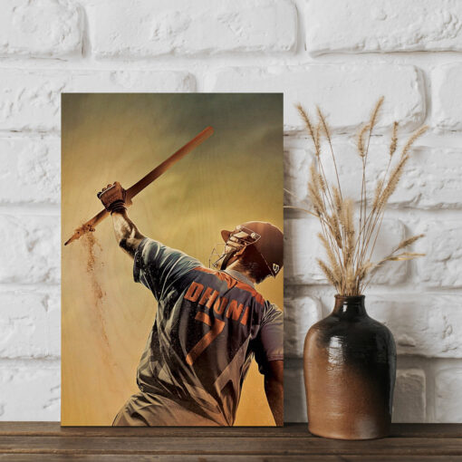MS Dhoni Wood Print