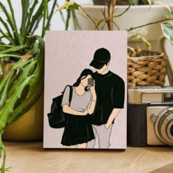 Vector Art Portrait Wooden Print