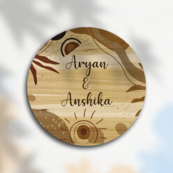 Custom Couple Nameplate Design | Wooden