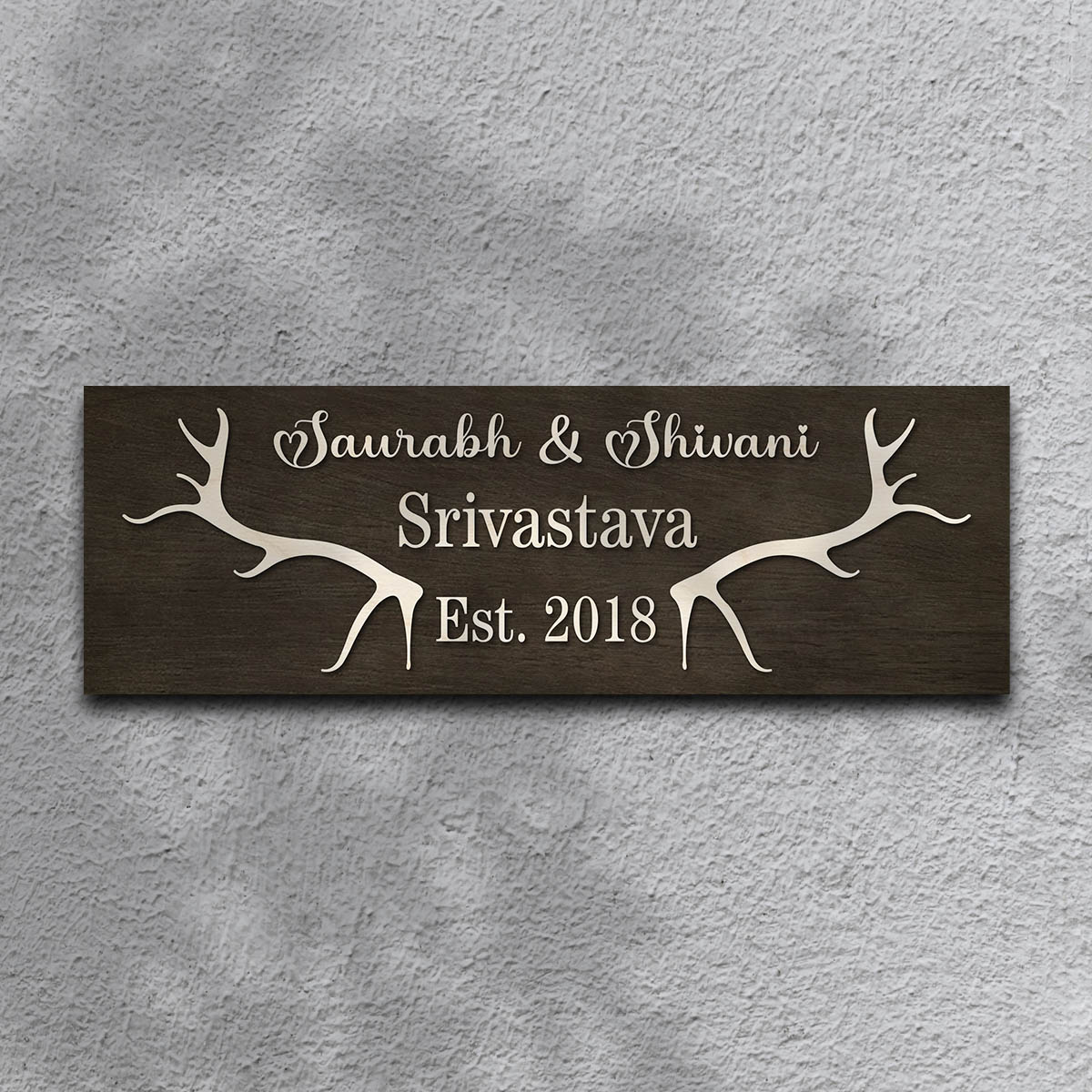 Couple Theme 3D Nameplate | Personalized | 12x4 Inches