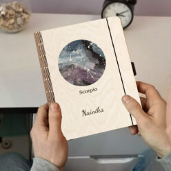 Scorpio Personalized Wooden Notebook