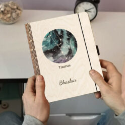 Taurus Personalized Wooden Notebook