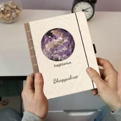 Sagittarius Personalized Wooden Notebook