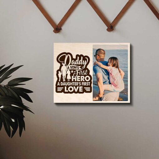 Dad First Hero Wood Print | Personalized - Image 4