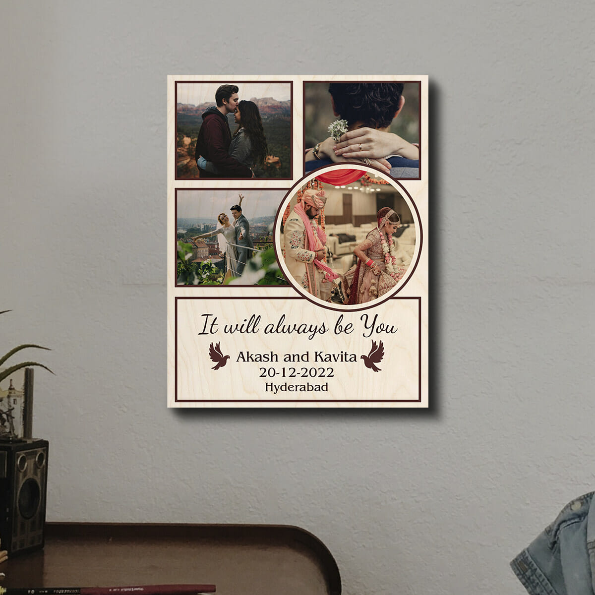 Always Be With You Wood Print | Personalized - Image 3