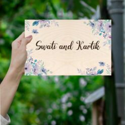 Purple Watercolor Floral Nameplate | Personalized