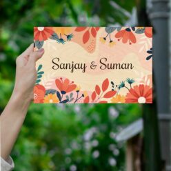 Flower Pattern Nameplate | Personalized