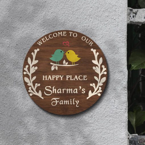Dark Brown Wooden Nameplate | Personalized | 12x12 inches