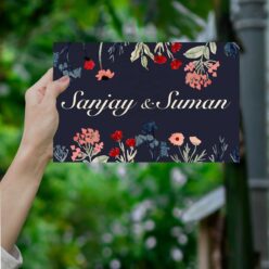 Dark Floral Nameplate | Personalized