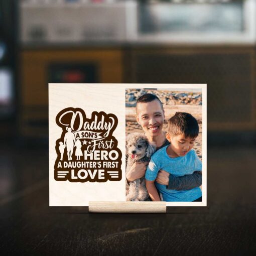 Dad First Hero Wood Print | Personalized - Image 5