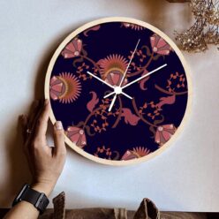 Personalized Floral Theme Clock | Wooden | 9*9 inches