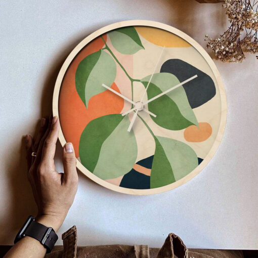 Colorful Branching Wooden Wall Clock
