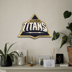 Handcrafted Wooden Gujarat Titans Crest