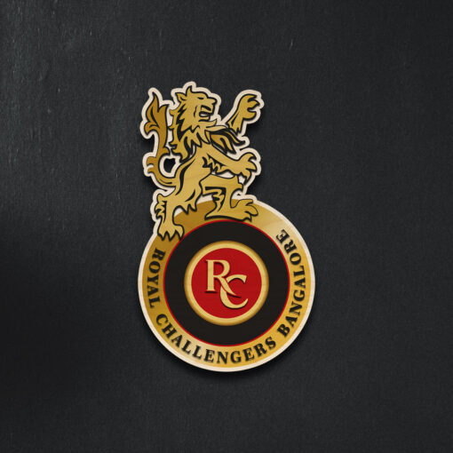 Royal challengers Bengaluru Handcrafted Wooden Crest - Image 4