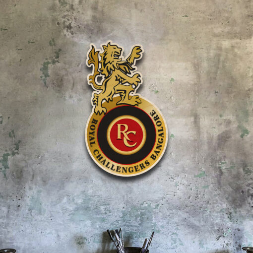 Royal challengers Bengaluru Handcrafted Wooden Crest - Image 5