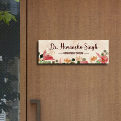 Floral Professional Name Plate Design | Personalized | 12x4 Inches