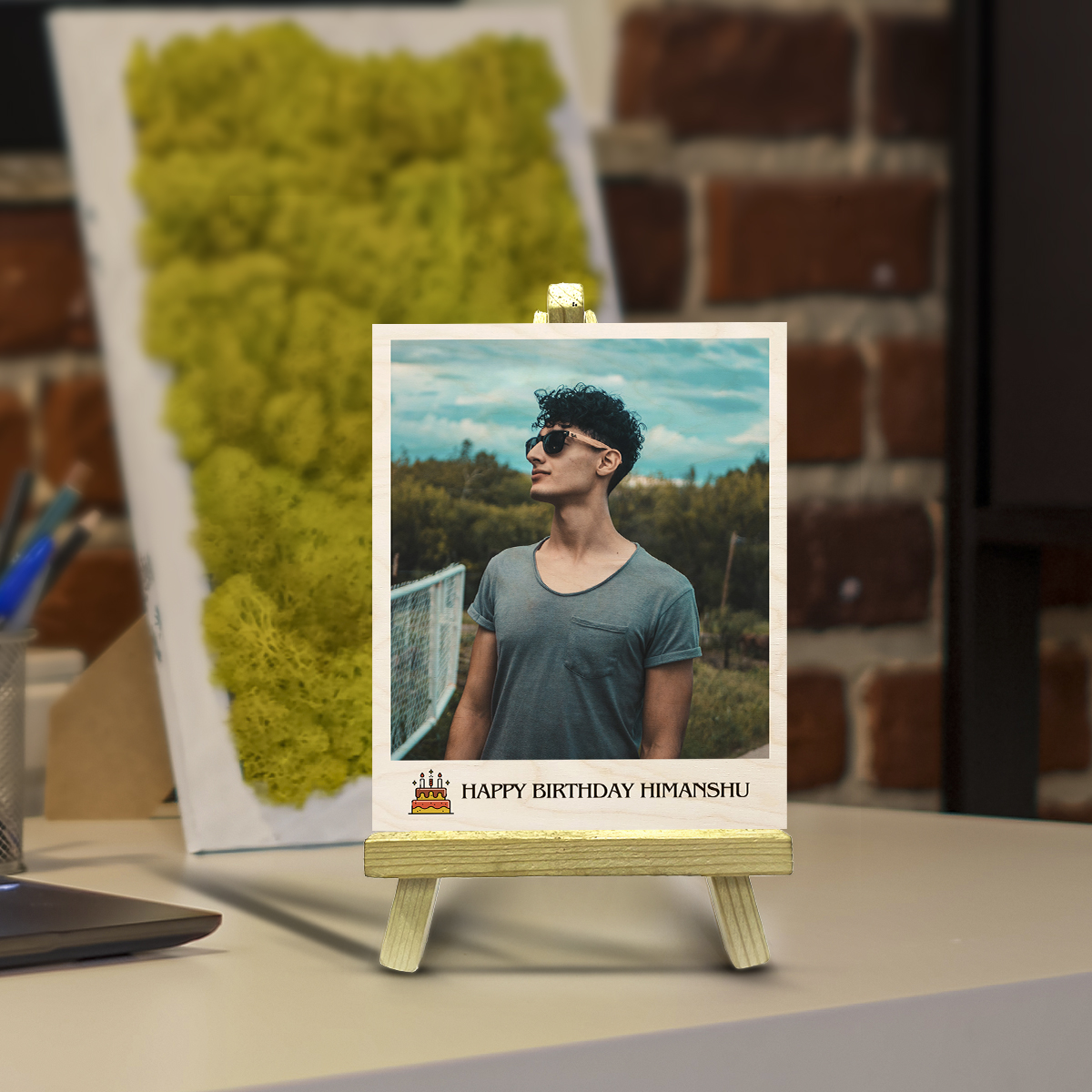 Happy Birthday Wood Print With Easel Stand | Personalized | 4X6 Inches - Image 5