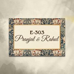 Textile Floral Pattern Nameplate | Personalized