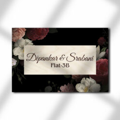 Floral Charm Wooden Nameplate | Personalized
